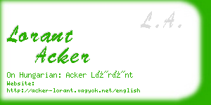 lorant acker business card